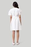 Shop_Reistor_Off White Cotton V-neck Pleated Tent Dress _at_Aza_Fashions