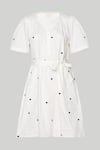 Buy_Reistor_Off White Cotton V-neck Pleated Tent Dress _Online_at_Aza_Fashions