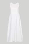 Reistor_White Cotton Embroidery Round Neck Coconut Cross-back Midi Dress _Online_at_Aza_Fashions