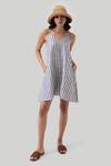 Buy Reistor White Cotton V-neck Striped Tent Dress at Aza Fashions Buy_Reistor_White Cotton V-neck Striped Tent Dress _at_Aza_Fashions