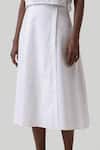 Shop_Reistor_White Cotton Embroidery Boat Neck Crop Top And Wrap Skirt Set _Online_at_Aza_Fashions