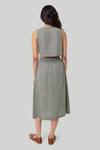 Shop_Reistor_Olive Green Cotton Round Neck Boxy Crop Top And Overlap Midi Skirt Set _at_Aza_Fashions
