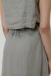 Buy_Reistor_Olive Green Cotton Round Neck Boxy Crop Top And Overlap Midi Skirt Set 