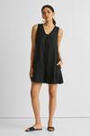 Buy_Reistor_Black Cotton V-neck Pintuck Placket Romper _at_Aza_Fashions