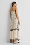 Shop_Reistor_Off White Crepe Scoop Neck Wildflower And Dot Print Maxi Dress _at_Aza_Fashions