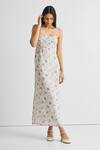 Buy Reistor White Crepe Square Neck Ruched Strappy Floral Maxi Dress at Aza Fashions Buy_Reistor_White Crepe Square Neck Ruched Strappy Floral Maxi Dress _at_Aza_Fashions