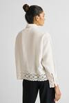 Shop Reistor Off White Cotton Lace Collared Detail Button Down Shirt at Aza Fashions Shop_Reistor_Off White Cotton Lace Collared Detail Button Down Shirt _at_Aza_Fashions