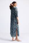 Shop Reistor Gray Satin V-neck Abstract Print Boxy Slip Dress at Aza Fashions Shop_Reistor_Gray Satin V-neck Abstract Print Boxy Slip Dress _at_Aza_Fashions
