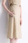 Buy_Reistor_Beige Cotton Boat Neck Overlap Midi Skirt And Crop Top Set _Online_at_Aza_Fashions