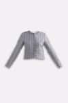 Reistor_Gray Cotton Round Neck Tweed Cropped Lady Jacket _Online_at_Aza_Fashions