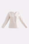 Reistor_Off White Cotton V-neck Tweed Cropped Lady Jacket _Online_at_Aza_Fashions