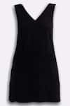 Buy_Reistor_Black Crepe Bows V-neck Dress _Online_at_Aza_Fashions