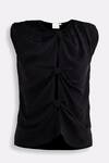 Buy_Reistor_Black Crepe Round Neck Sleeveless Top _Online_at_Aza_Fashions
