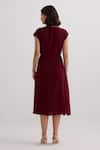 Reistor Burgundy Crepe V-neck Dress Online at Aza Fashions Reistor_Burgundy Crepe V-neck Dress _Online_at_Aza_Fashions