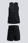 Reistor_Black Cotton Round Neck Sleeveless Top _Online_at_Aza_Fashions