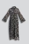 Reistor_Gray Cotton Collared Animal Print Maxi Dress _Online_at_Aza_Fashions