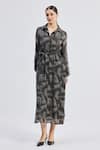 Buy_Reistor_Gray Cotton Collared Animal Print Maxi Dress _Online_at_Aza_Fashions