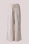 Buy_Reistor_Off White Cotton Striped Organic Wide Legged Pant _Online_at_Aza_Fashions
