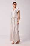 Shop_Reistor_Off White Cotton Striped Organic Wide Legged Pant _Online_at_Aza_Fashions