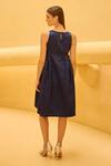 Shop_Therealb_Navy Jacquard Beads Round Neck Embroidered Sleeveless Dress _at_Aza_Fashions