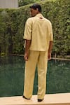 Shop_Therealb_Yellow Jacquard Patterned Shirt And Trouser Set _at_Aza_Fashions