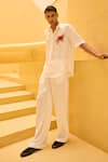 Shop_Therealb_White Jacquard Embroidery Floral Shirt 