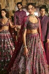Shop_Varun Chakkilam_Maroon Embroidery Chiset Open Jacket Kurta And Pant Set _Online_at_Aza_Fashions