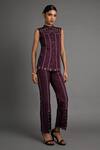 Buy_Veera Wear_Purple Cotton Studs Mandarin Collar Merlot Muse Co-ord Set _Online_at_Aza_Fashions