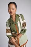 Veera Wear_Multi Color Cotton, Denim Collared Tierra Mosaic Shirt _Online_at_Aza_Fashions
