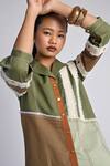 Buy_Veera Wear_Multi Color Cotton, Denim Collared Tierra Mosaic Shirt _Online_at_Aza_Fashions