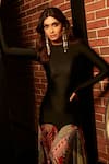 Buy_Saaksha & Kinni_Multi Color Lycra, Chiffon Crew Black Spectrum Maeva Abstract Floral Print Dress _Online_at_Aza_Fashions