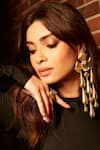 Saaksha & Kinni_Multi Color Lycra, Chiffon Crew Black Spectrum Maeva Abstract Floral Print Dress _at_Aza_Fashions