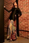 Buy_Saaksha & Kinni_Multi Color Lycra, Chiffon Crew Black Spectrum Maeva Abstract Floral Print Dress 