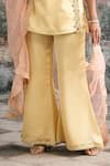 SAANJH BY LEA_Yellow Silk, Organza Beads, Sequins, Embroidery, Farya Butter Hand Sharara Set _Online_at_Aza_Fashions