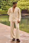 Buy_Therealb_Ivory Jacquard Shirt And Pant Set _Online_at_Aza_Fashions