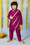 Buy_JILMIL DREAMWEAR_Pink Cotton, Silk Embroidery Floral Pattern Kurta And Pant Set _at_Aza_Fashions