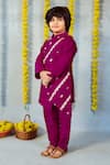 Buy_JILMIL DREAMWEAR_Pink Cotton, Silk Embroidery Floral Pattern Kurta And Pant Set _Online_at_Aza_Fashions