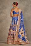 Shop_The Royaleum_Blue Silk Zari, Sequins, Embroidery Sweetheart Rasika Blouse Lehenga And Dupatta _at_Aza_Fashions