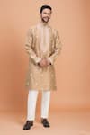 Buy_Arihant Rai Sinha_Beige Silk Embroidery Floral Kurta Set _at_Aza_Fashions