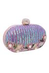 Shop_Nazaakat By Samara Singh_Purple Sequins, Rhinestones, Beads And Embroidered Clutch Bag _Online_at_Aza_Fashions