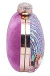 Shop_Nazaakat By Samara Singh_Purple Sequins, Rhinestones, Beads And Embroidered Clutch Bag 