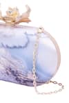 Shop_Nazaakat By Samara Singh_Blue Marble Print Clutch  