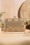 Buy Nazaakat By Samara Singh Gold Beads, Rhinestones Beaded Checkered Clutch at Aza Fashions Buy_Nazaakat By Samara Singh_Gold Beads, Rhinestones Beaded Checkered Clutch _at_Aza_Fashions