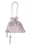 Shop_Nazaakat By Samara Singh_Pink Beads, Mirrors, Pearls, Tassels And Embellished Potli Bag _Online_at_Aza_Fashions