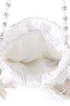 Nazaakat By Samara Singh_White Beads, Sequins, Tassels Beaded Zigzag Pattern Potli  _at_Aza_Fashions