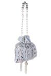 Nazaakat By Samara Singh_Sky Blue Pearls, Beads, Mirrors, Tassels And Embellished Potli Bag _Online_at_Aza_Fashions