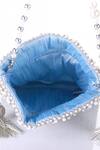 Nazaakat By Samara Singh_Sky Blue Pearls, Beads, Mirrors, Tassels And Embellished Potli Bag _at_Aza_Fashions