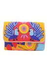 Buy_Nazaakat By Samara Singh_Multi Color Beads Peacock And Geometric Motif Flap Bag _Online_at_Aza_Fashions