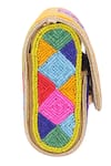 Nazaakat By Samara Singh_Multi Color Beads Peacock And Geometric Motif Flap Bag _at_Aza_Fashions