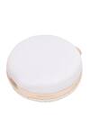 Shop_Nazaakat By Samara Singh_White Pearls, Rhinestones And Stone Embellished Round Clutch _at_Aza_Fashions